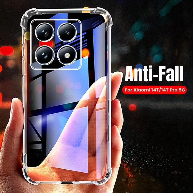 Ultra-Thin Anti-Knock Camera Protection Case for Xiaomi14T Xiaomi Mi14T Mi 14T 14 T T14 Pro 5G Clear Shockproof TPU Soft Cover