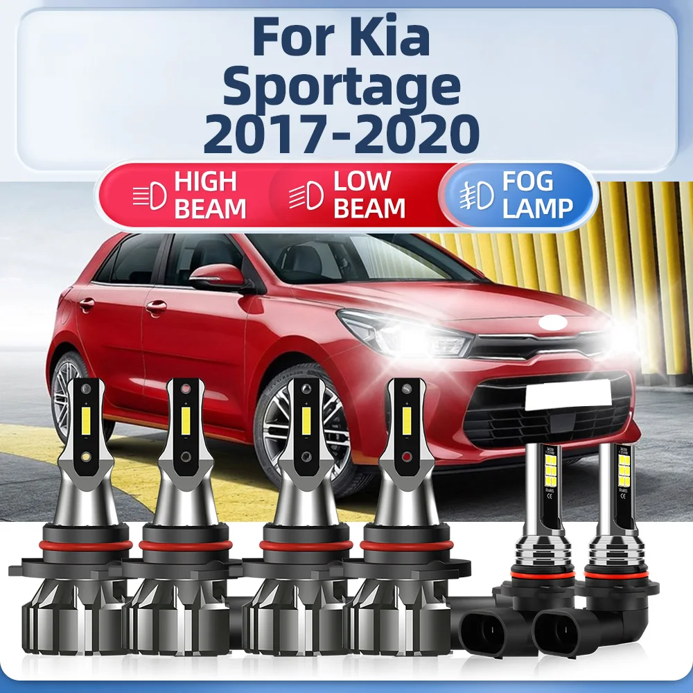 

60000LM LED Canbus Car Headlights Bulbs 12V 24V Fog Lights 6000K White Plug And Play For Kia Sportage 2017 2018 2019 2020