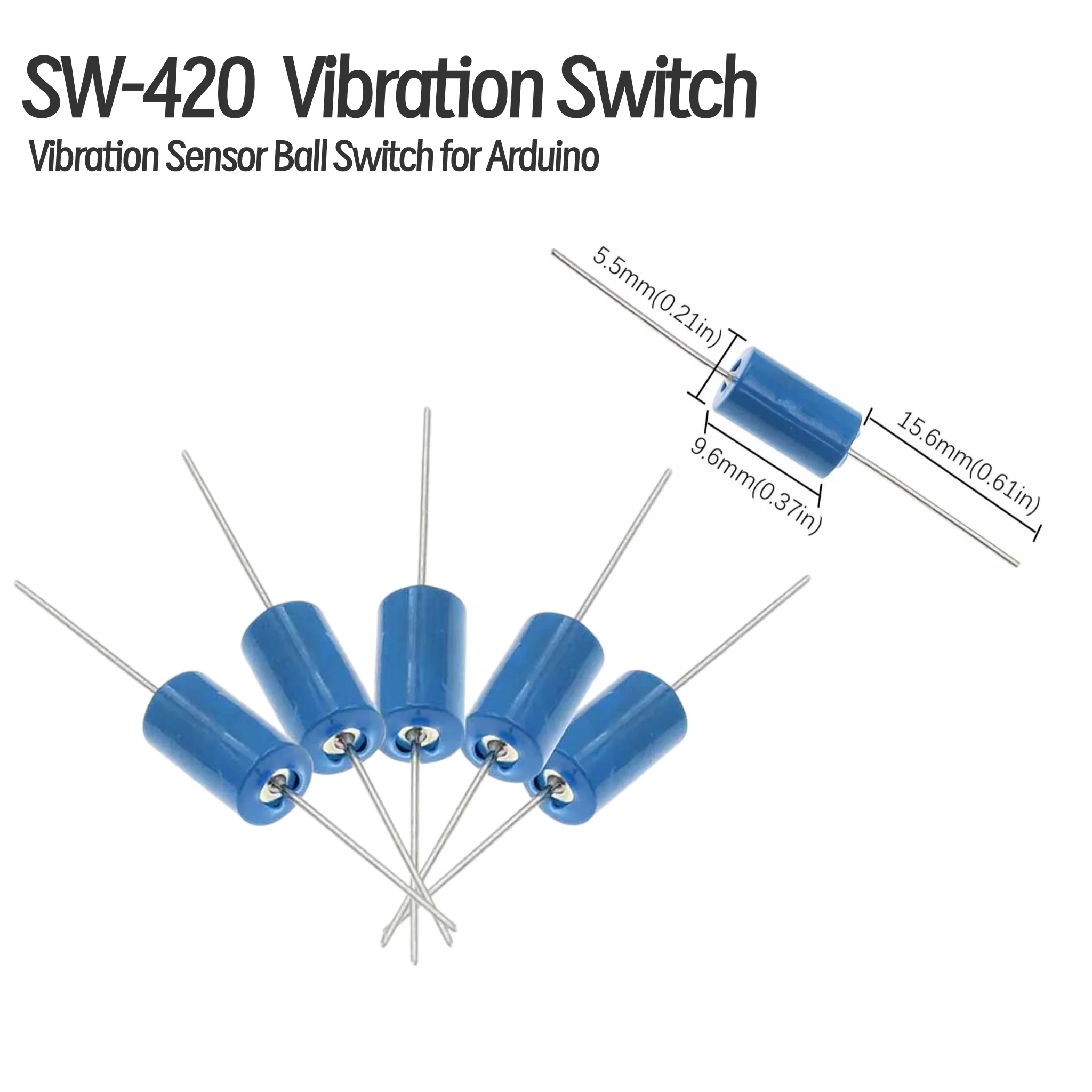 SW420 Blue Vibration Switch SW-420 Vibration Sensor Ball Switch Shaking Trigger Normally Closed for Arduino DIY Electronic Proje