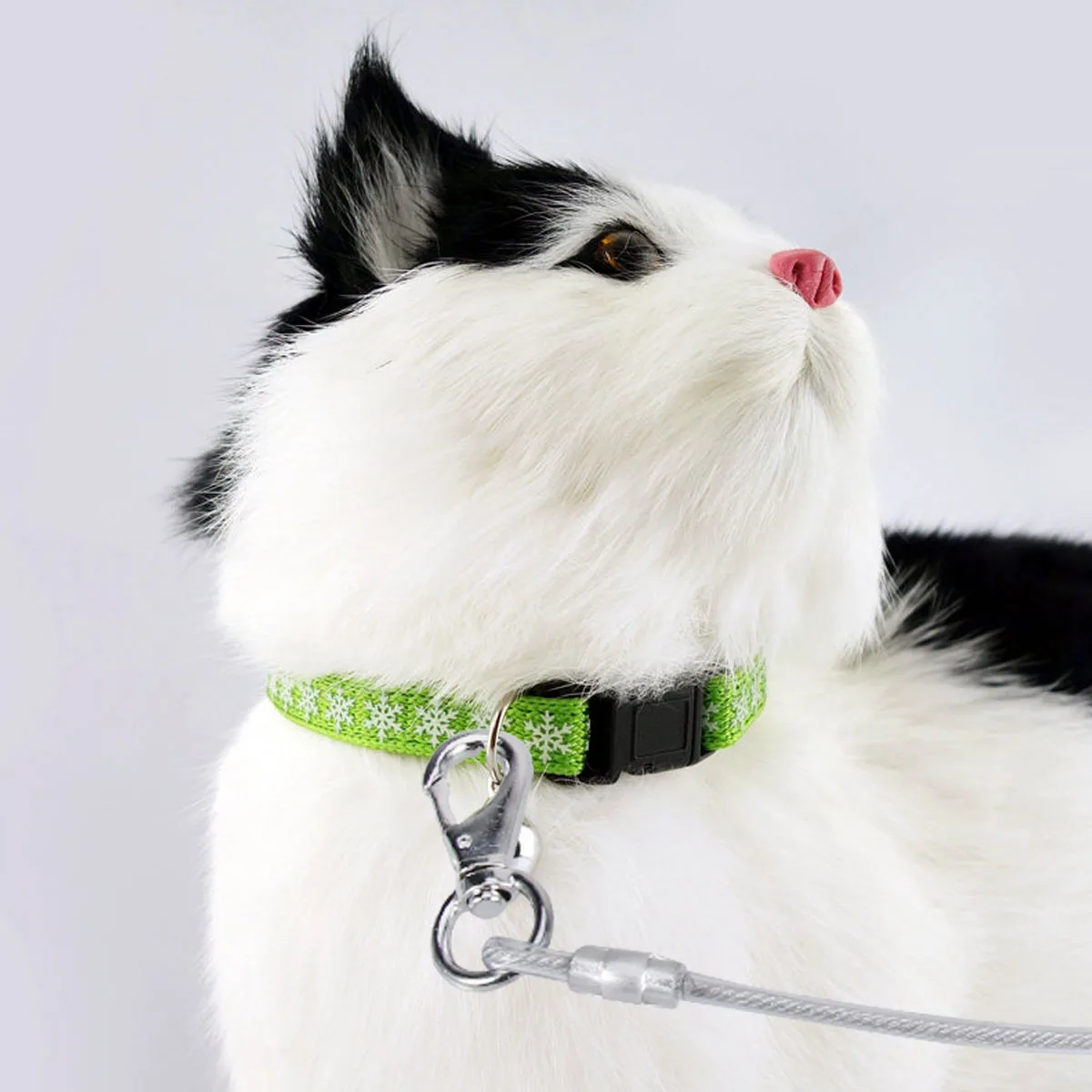 

Stainless Steel Pet Dog Grooming Leash Anti-Bite Rubber Grip Durable Traction Rope White Easy Clean Strong Mountain Climbing
