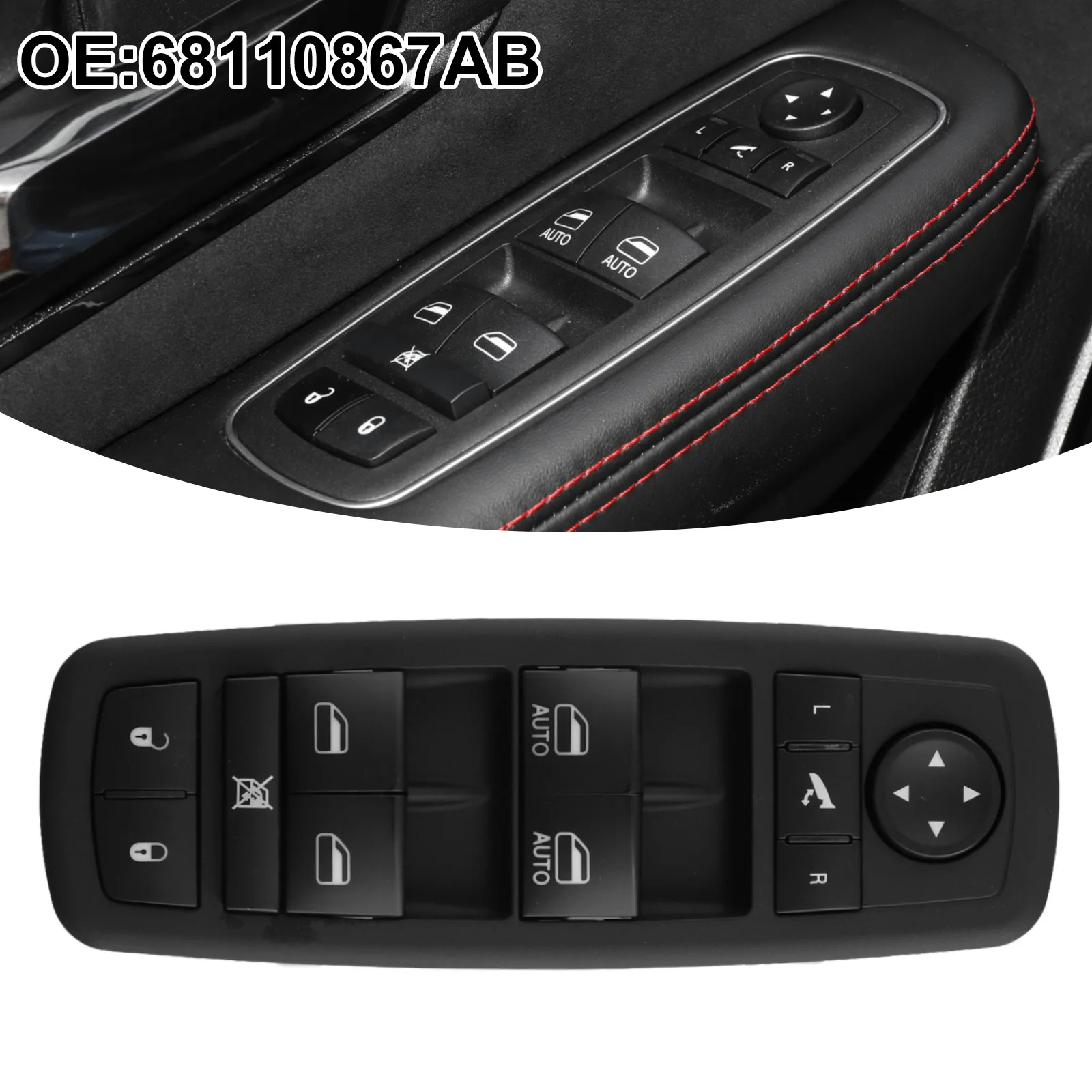 

Простой в установке переключатель стеклоподъемника для водительского места автомобиля, быстрая установка, материал ABS