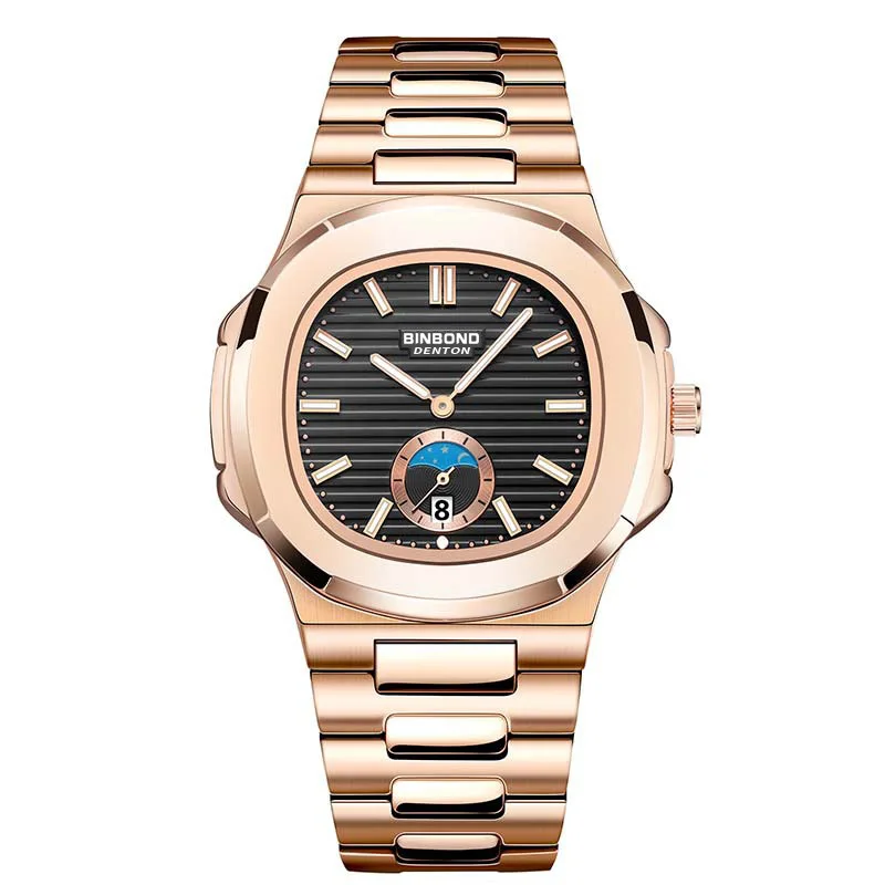 Men's Square Stainless Steel Quartz Watch