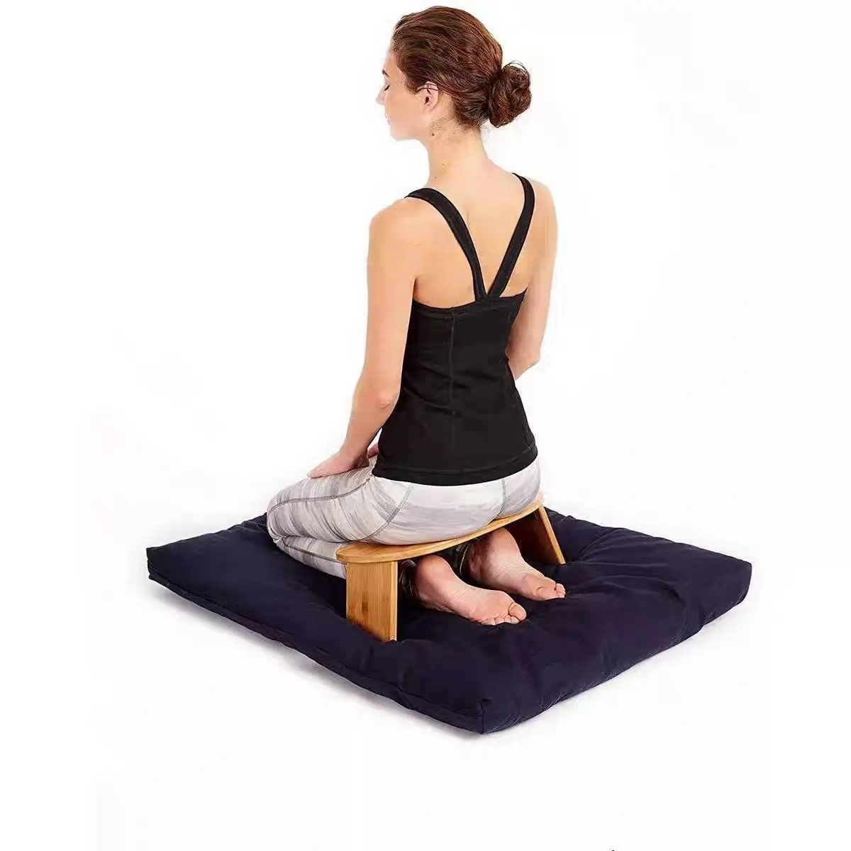 

Compact Bamboo Yoga Meditation Stool Ergonomic Folding Design Multifunctional Lightweight Portable Fitness Furniture Stool