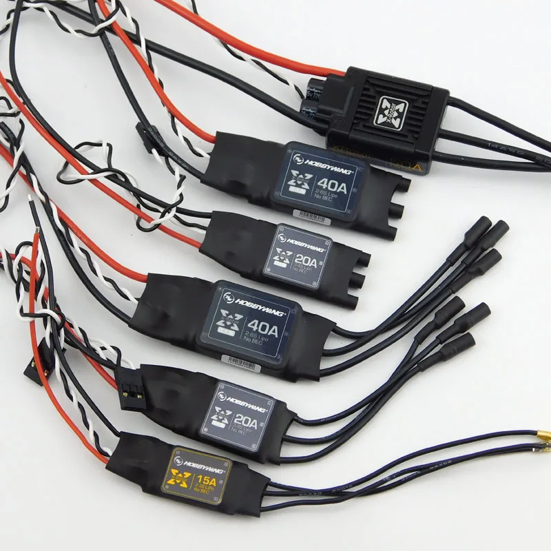 HobbyOO- XRotor Brushless ESC 2-6S, 10A, 15A, 20A, 40A, SimonK, No BEC, Rafraîchissement élevé pour 4 axes, 6 axes, Réglage électrique multi-axes