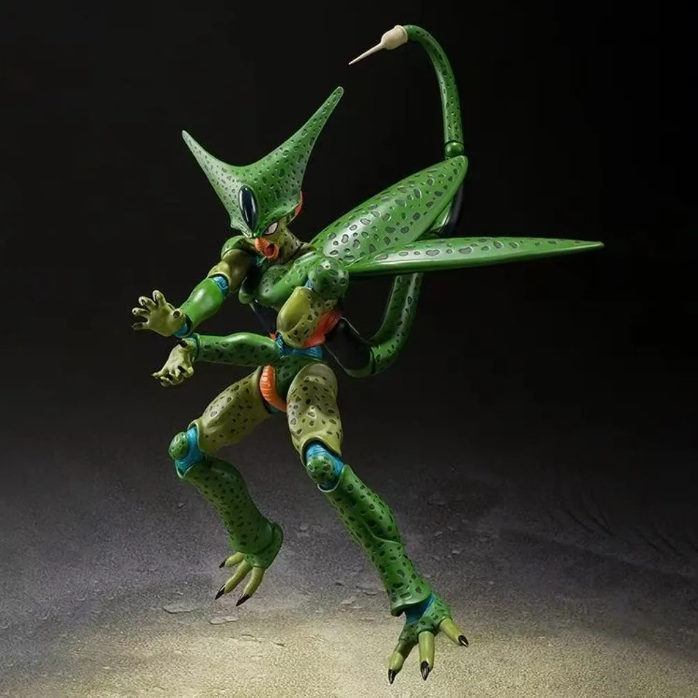 In Stock BANDAI Original S.H.Figuarts Dragon Ball Z Cell First Form Anime Figure Action Figure Replaceable Face Model Toys Gifts view 5