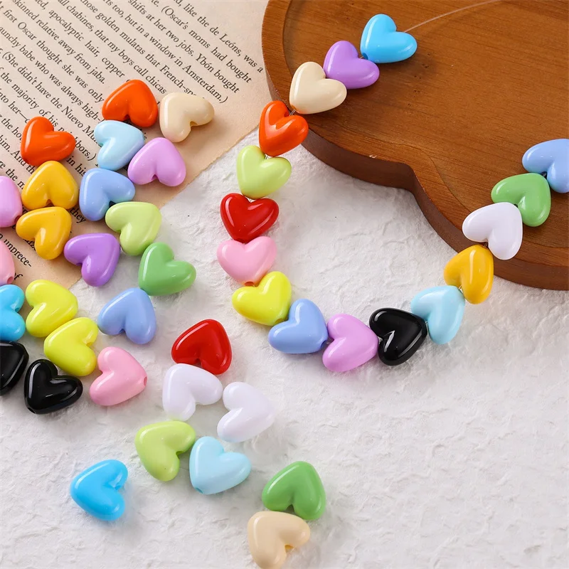 

Новое поступление, 130 шт./лот, цветной принт, мультяшные сердечки, акриловые бусины с прямыми отверстиями, ювелирные изделия «сделай сам», кулон для одежды, аксессуар