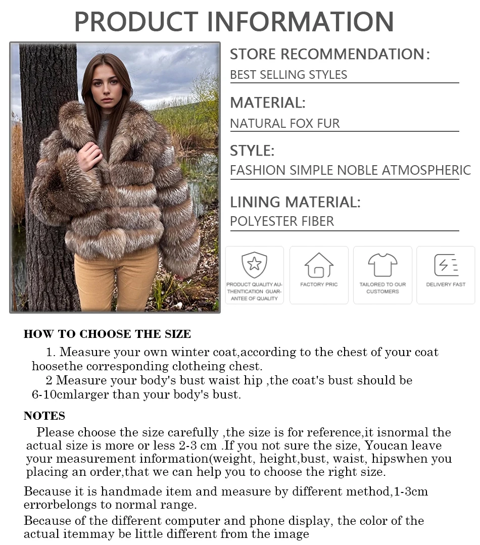 ของแท้ Fox FUR Coat COLLAR เสื้อแจ็คเก็ตสตรีขนสุนัขจิ้งจอกธรรมชาติ Cropped FUR JACKET แฟชั่นสินค้าใหม่ Furry JACKET