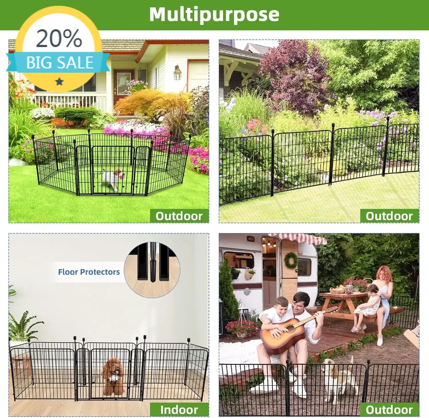 

Бестселлер: Садовое ограждение Bestseller32 (32 дюйма в высоту) с низкопрофильными воротами, 8 панелей, общая длина 17,7 футов (17,7 футов в высоту), для приподнятых грядок