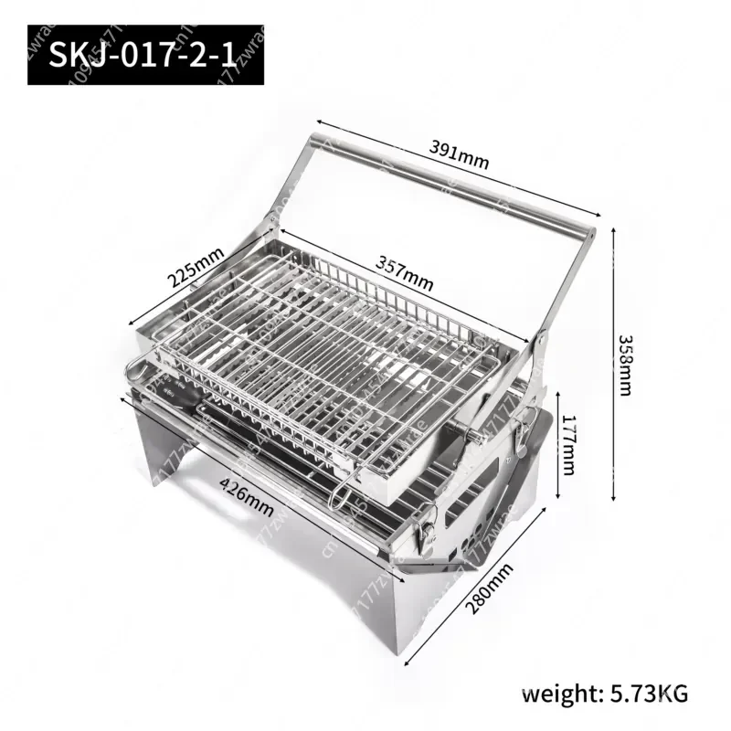 Wholesale Portable Korean Style Premium SS BBQ Grill Outdoor Camping Metal Rotating Grill