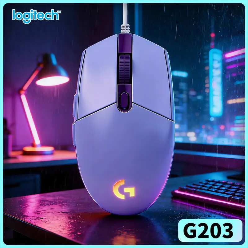 Logitech G203 LIGHTSYNC RGB Mouse, 6 Programmable Buttons, Smooth Movement & Tracking G102/G402/M100R