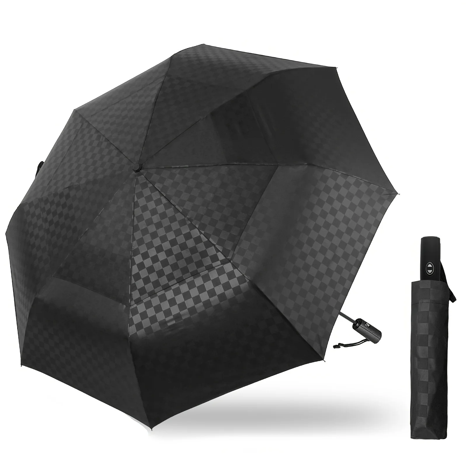 

Large Golf Umbrella 54 Inch, Automatic Windproof 8 Ribs Sturdy Folding Umbrella Sun & Rain Compact Umbrellas for Travel