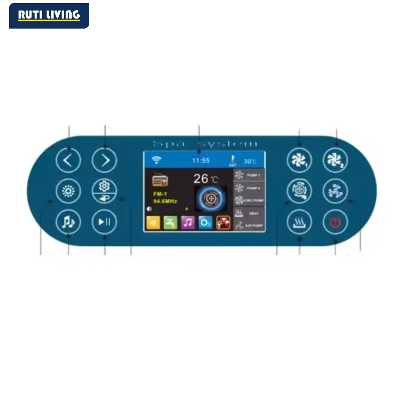 Whirlpool Touch Spa Control Panel for Bathtubs & Whirlpools Hot Tub Controller with Whirlpool Massage & Draining Accessories