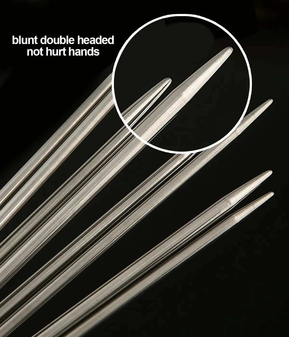 5Pcs/Set 20cm Straight Knitting Needles Stainless Steel Double Ended Needles Kit Needles Craft For Beginner Knitting 2.0mm-4.0mm