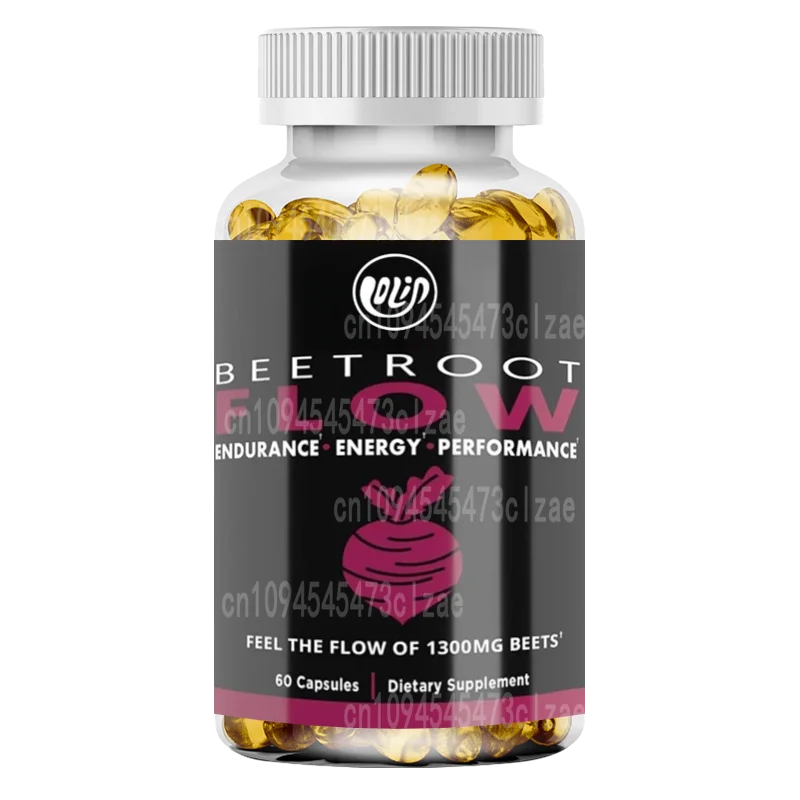 Organic Beetroot Powder Capsules Support Heart Health, Blood Pressure, and Energy. 60 Capsules Pack