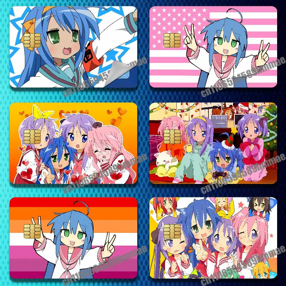 

For Konata Izumi L-Lucky Star LGBT Lesbian Paper Sticker Case Credit Bank Subway ID Decorative Self-adhesive Card Cover Skin