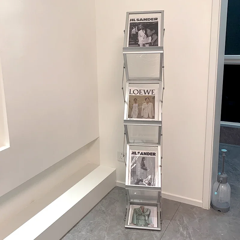 Folding Magazine Rack, Enterprise Product Brochure Display Stand, Office Home Store, Book Storage Rack