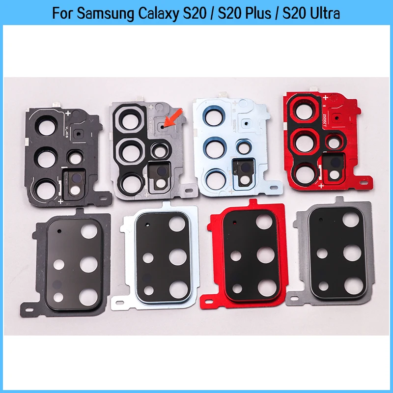 New For Samsung Calaxy S20/S20 Plus/S20 Ultra Rear Camera Frame Holder Lens Glass Panel Cover Back Camera Glass Lens Replace