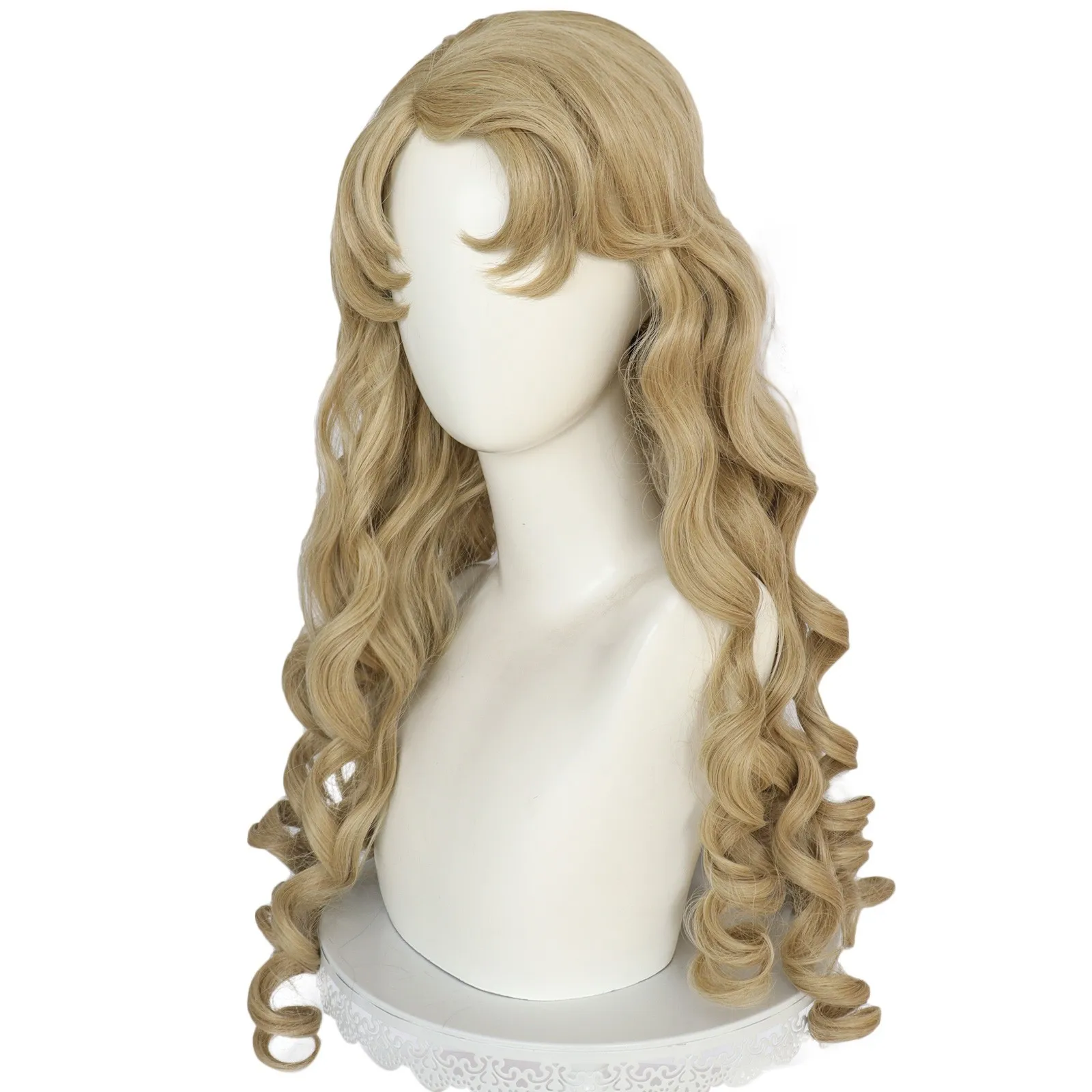 Halloween women sleeping beaty role play golden long wavy hair princess Aurora blonde hair costumes view 4