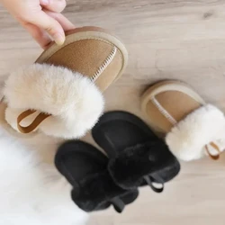 Casual Toe-toe Fashion Solid Color Children's Slippers Winter Fashion New Style Comfortable Flat Suede Women's Boots