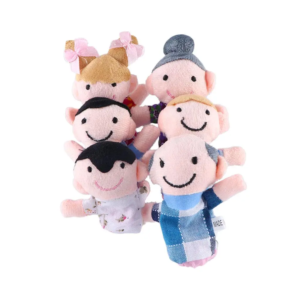 6pcs/lot Cute Cloth   Boys Girls   Gifts  Family Finger Puppets Set Finger  Hand Puppet