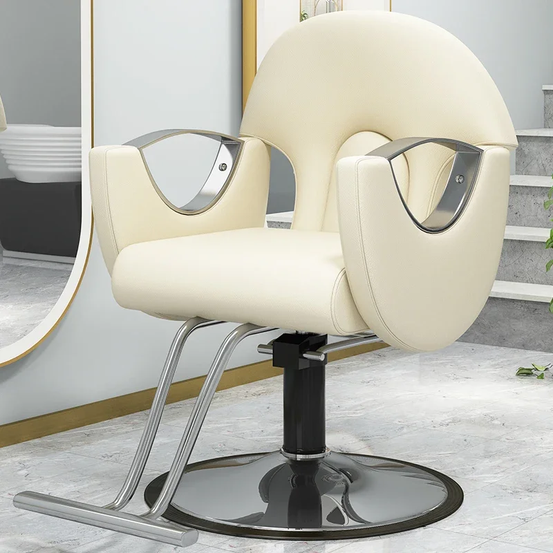 Chair Beige Wheels Barber Pump Ergonomic Products Barbers Professional Aesthetic Shampoo Hair Reclining Hairdresser Pink Brow