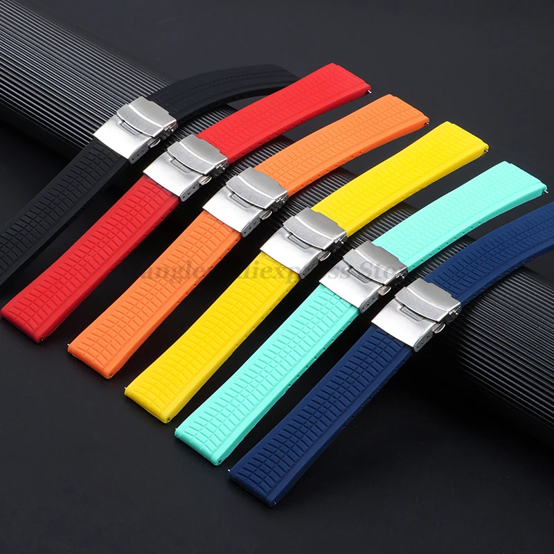 20mm 22mm 24mm Silicone Watch Strap Quick Release Soft Rubber Universal Smart Watch Bracelets for Seiko for Huawei for Amazfit