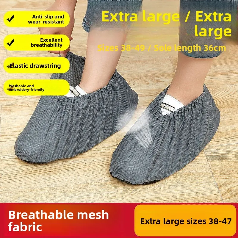 thickened-velvet-shoe-covers-reusable-indoor-men's-special-large-size-38-49-anti-slip-home-use-waterproof-low-top-shoe-covers