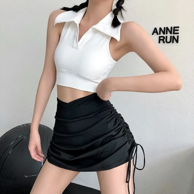 Zipper Open Crotch Skirt Women Outdoor Sex Yoga Mini Shorts Peach Hip Skirts Push Up Sweatpants Exotic Hotpants Casual Culottes