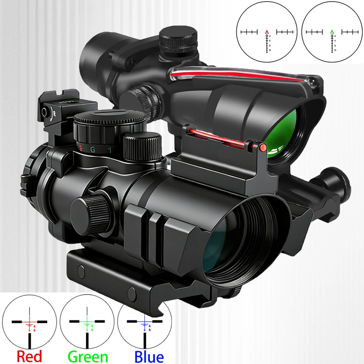 

Тактический прицел Red Dot HD107 с оптикой 4x32 Real Fiber Dual Illuminated и коллиматором Reflex Combo для 20-мм планки, для охоты на открытом воздухе