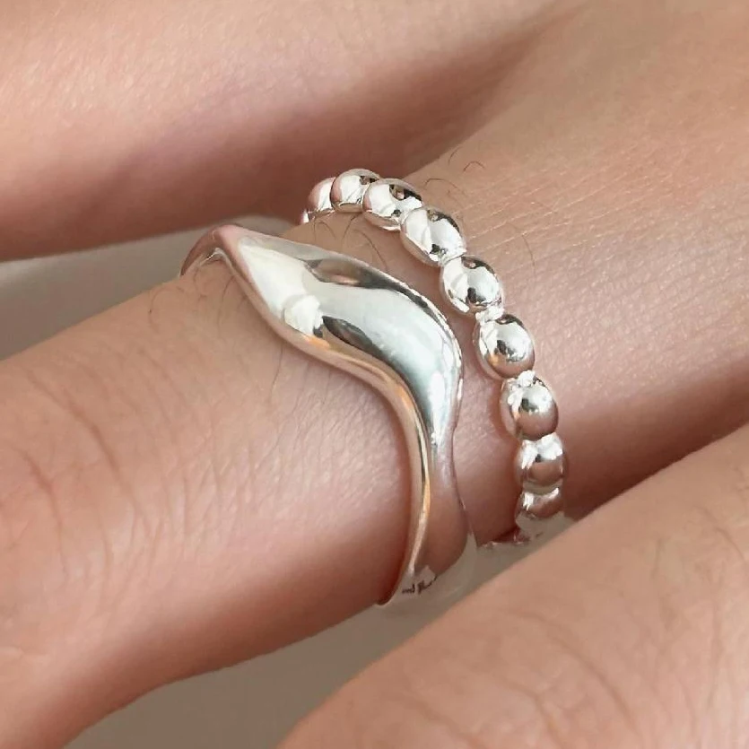 Women's 925 Sterling Silver Graffiti Letter Punk Ring