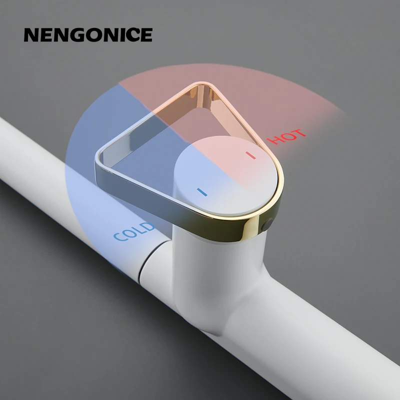 White black home garden kitchen dining bar faucet pull-out kitchen sink faucet mixer faucet flow spray head chrome kitchen tap