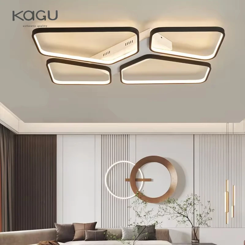 Lampu langit-langit LED Modern LED, lampu langit-langit hitam kreatif dan minimalis restoran ruang tamu modis