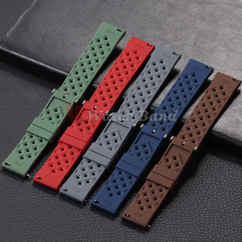 20mm 22mm Premium Grade Tropical Silicone Watch Band Universal Sports Strap Waterproof Diving Bracelet Tropic Smart Watch Straps view 3
