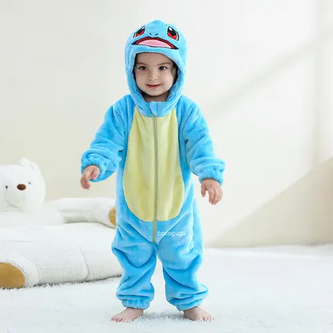 Pojkar Flickor Squirtle Kostym 0-3 År Baby Romper Anime Pokemon Cosplay Kigurumi Blå Söt Pyjamas Onesie Halloween Djurkläder 8 best sales Pokémon Badrock - №6