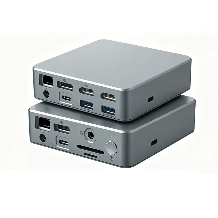 USB-C Docking Station That Supports Triple Display Output and Multiple Device Connectivity SD TF Card Slot USB 3.0