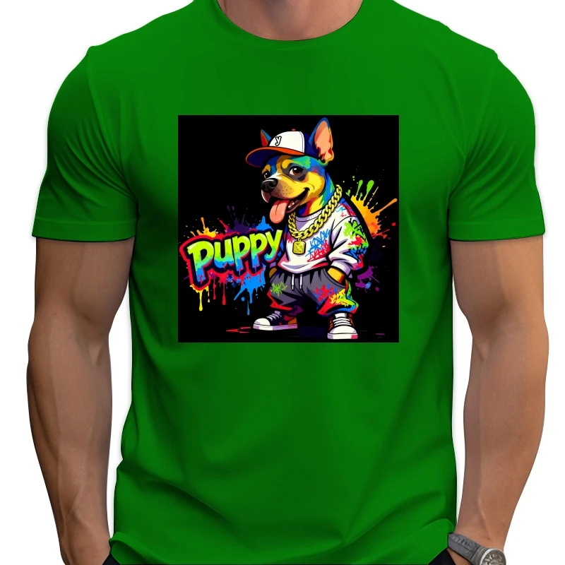 تي شيرت فضفاض كبير الحجم على طراز الرسوم المتحركة الممتعة على طراز الشارع مطبوع عليه رسومات رائعة هيب هوب 100% قطن علوي #4