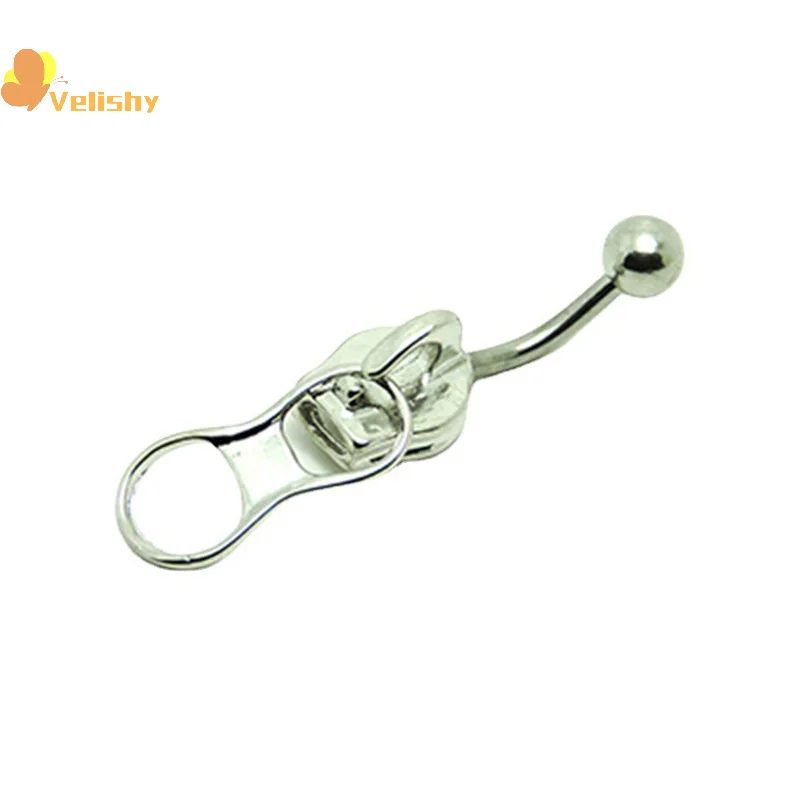 Anelli per ombelico punk Anello per ombelico con cerniera creativa per unghie per ombelico in acciaio inossidabile per regali di gioielli penetranti per il corpo delle ragazze delle donne