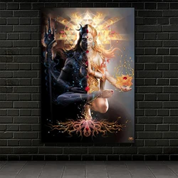 Lord Shiva Portrait Figure Sculpture Poster India Buddha Hindu Gods Canvas Prints Religion Wall Art Picture Home Decor Cuadros