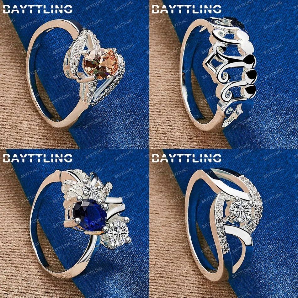 

Fashion 925 sterling silver 7/8/9/10 exquisite crown zircon ring women's accessories jewelry wedding gift
