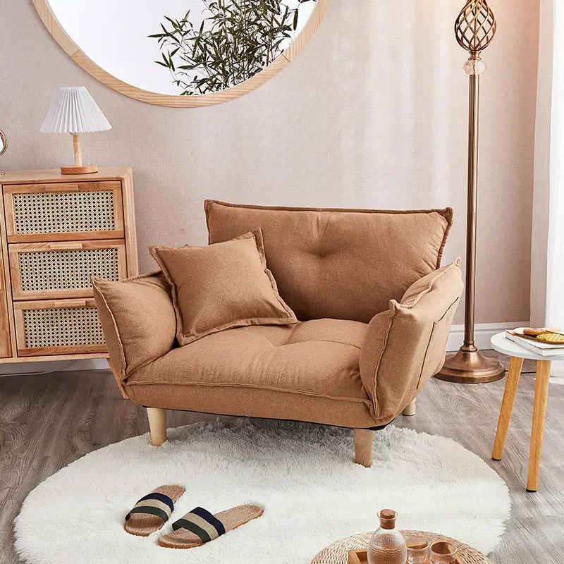 Convertible Adjustable Sofa Couch and Love Seat Japanese Furniture Fold Down Futon Sofabed Ideal for Living Room, Bedroom, Dorm image 4