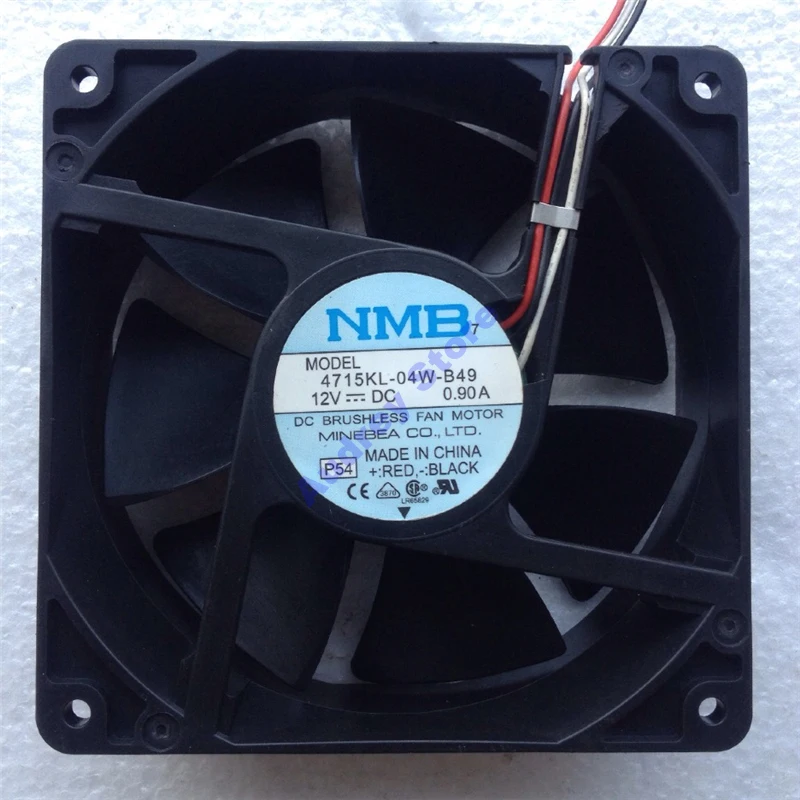 

NMB 4715KL-04W-B49 12038 DC12V 0.9A 15.6W 12cm Double ball bearing cooling fan 110Pa 3200rpm 118CFM air blower