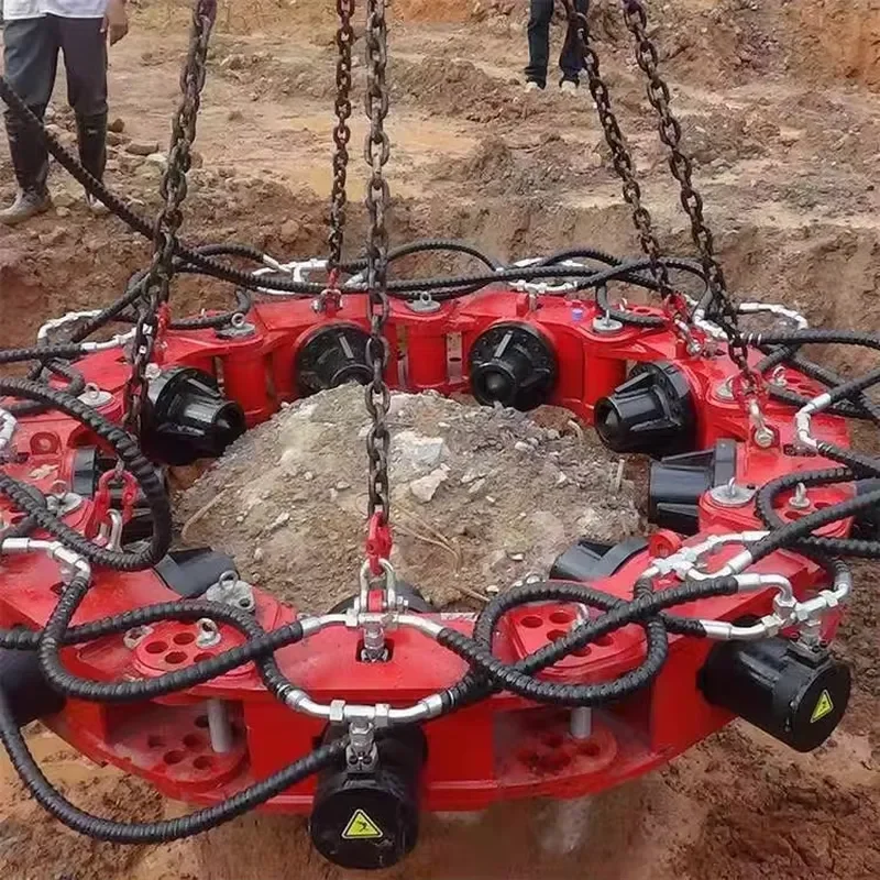 Concrete Round Pile Head Breaking Cropper, Modular Hydraulic Cutting Tool for Building Foundation Construction.