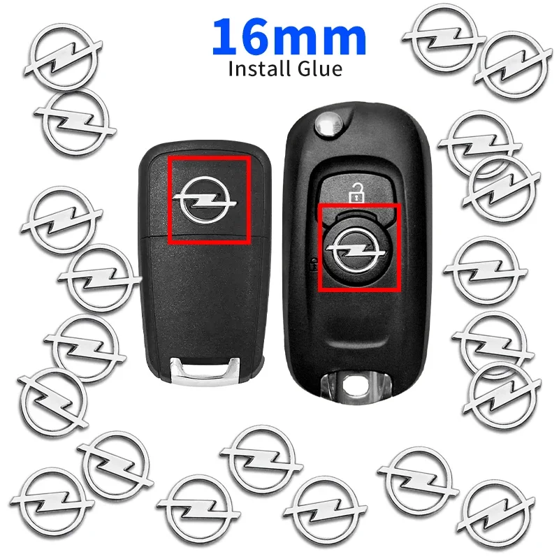 Emblema Adhesivo para Llave de Coche de 16mm, Calcomanía con Logotipo para Llave de Auto, para Opel Insignia Astra J F Antara Meriva H G Corsa OPC Zafira