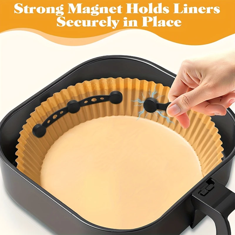 6 Stück magnetische Silikon-Clips für Luftfritteusen, hochhitzebeständige Klemmen zur sicheren Pergament-Einsatz, verhindert Spritzern, Zubehör