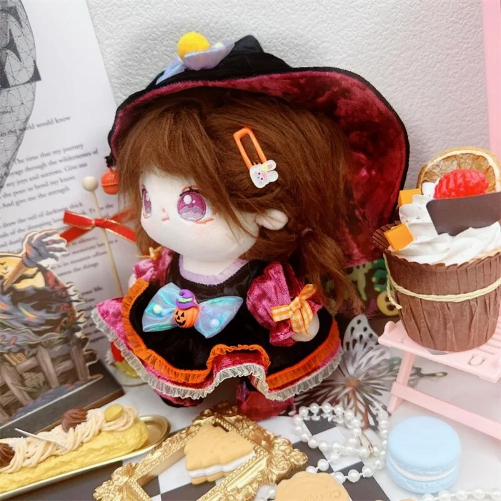 Pumpkin Cotton Doll Witch Clothes Set Dress Up Kawaii Cotton Doll Halloween Suit Bow Fashion Plush Dolls Clothes Children's Gift