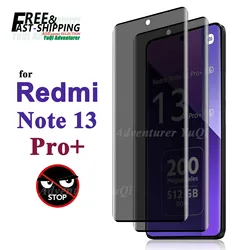 3D Anti Spy Screen Protector For Redmi Note 13 Pro Plus Xiaomi Curve Privacy Tempered Glass Peep 9H High Aluminum Crystal