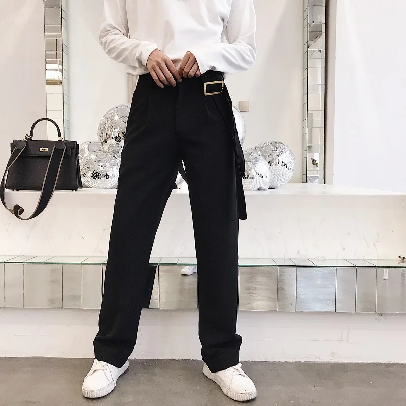 

Men's Straight Leg Pants Spring And Autumn New High Waist Dark Urban Youth Leisure Everything Big Size Pants