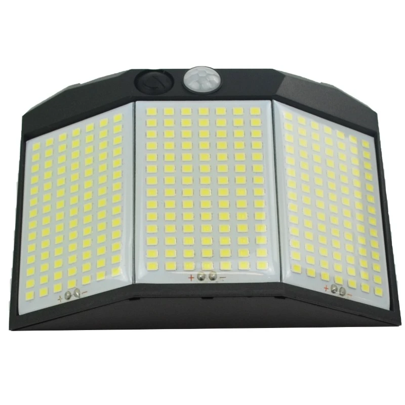 LED Solar Powered Outdoor Light Sensor de movimento PIR Street Wall Light, Luz solar impermeável para decoração de jardim, 3 modos, 432 LED, 294