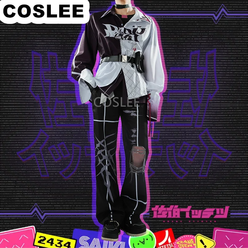 COSLEE [S-3XL] Vtuber Nijisanji Saiki Ittetsu Cosplay Costume Handsome Cool Uniform Role Play Halloween Party Outfit Unisex New