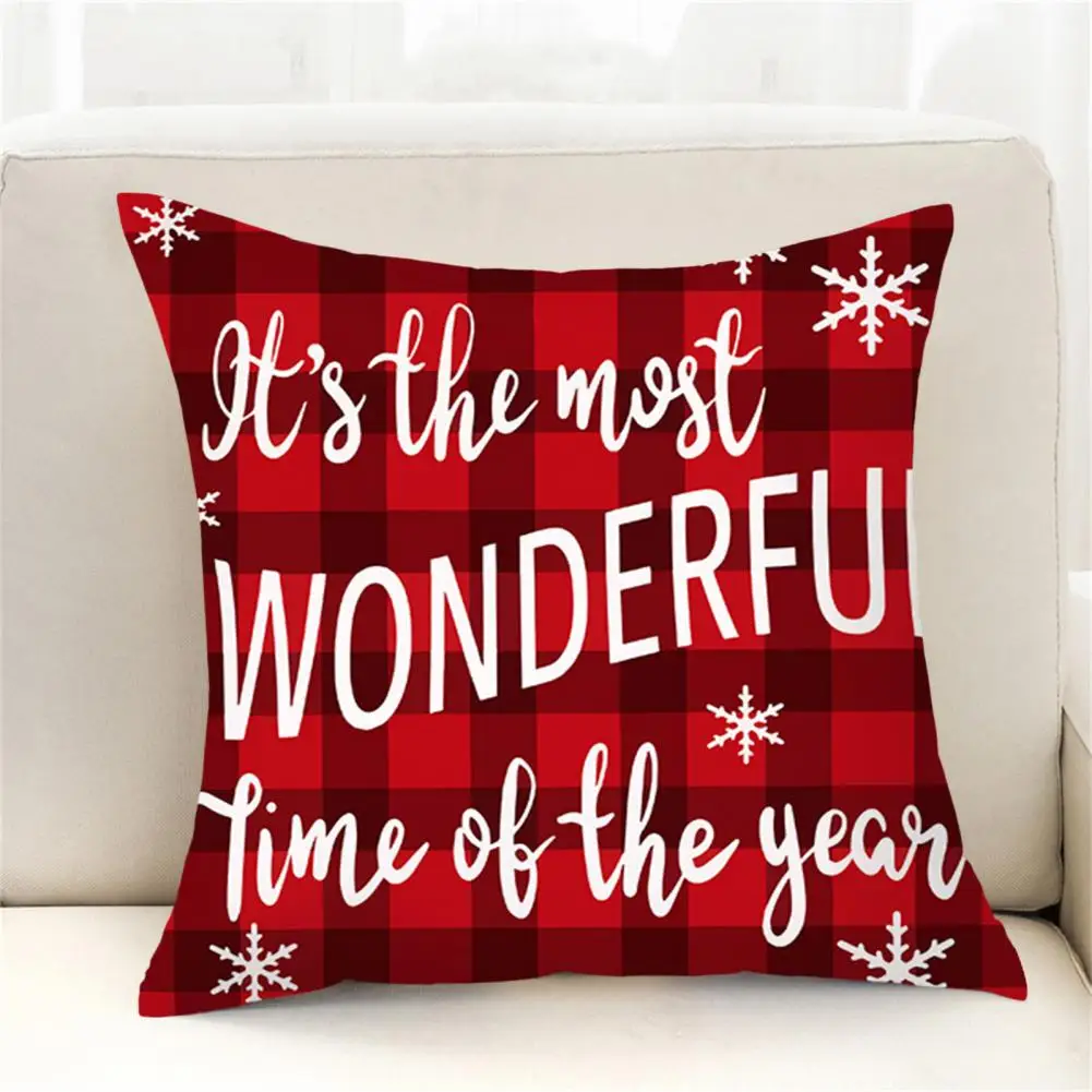 

Square Cushion Pillowcase Hidden Zipper Increase Atmosphere Fashion Single Side Printed Throw Pillow Cover Christmas Decor